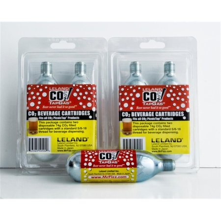 Leland Leland Mr. Fizz CO2 Tapgas Four 74g CO2 Cylinders Per Pack for Picnictap & Fridgetap 50502-002